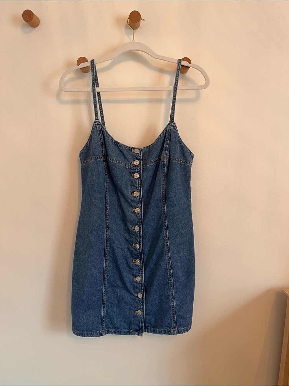 Zara Blue Denim Button-Front Mini Dress